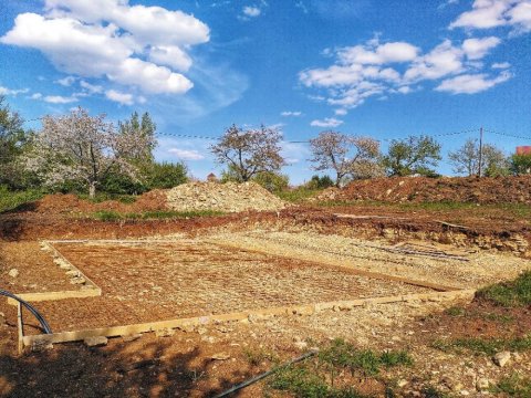 Construction de la piscine - Le Jardin de Lyno - Pays de Belvès en Dordoge - Périgord Noir